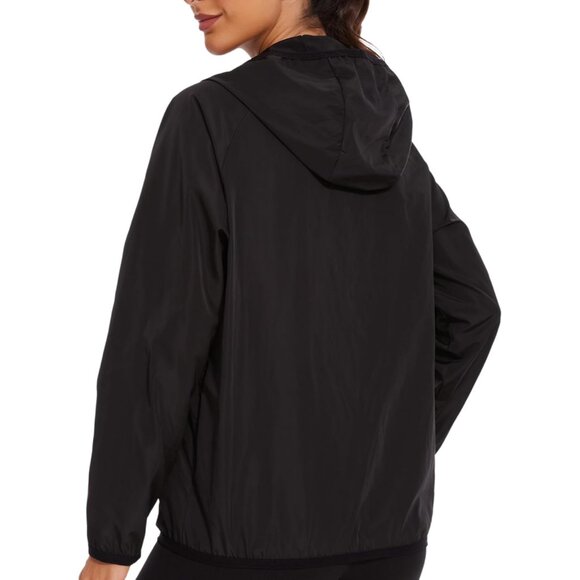 Women's Waterproof Rain Jacket Lightweight Windbreaker with Zippered Hood - Picture 3 of 5